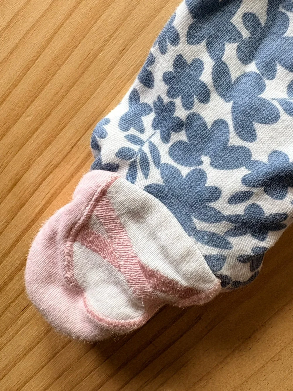 Carter's Blue Floral Footed Pajama with Pink Ballet Design